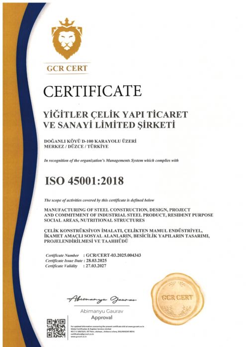 YİĞİTLER ÇELİK ISO 45001