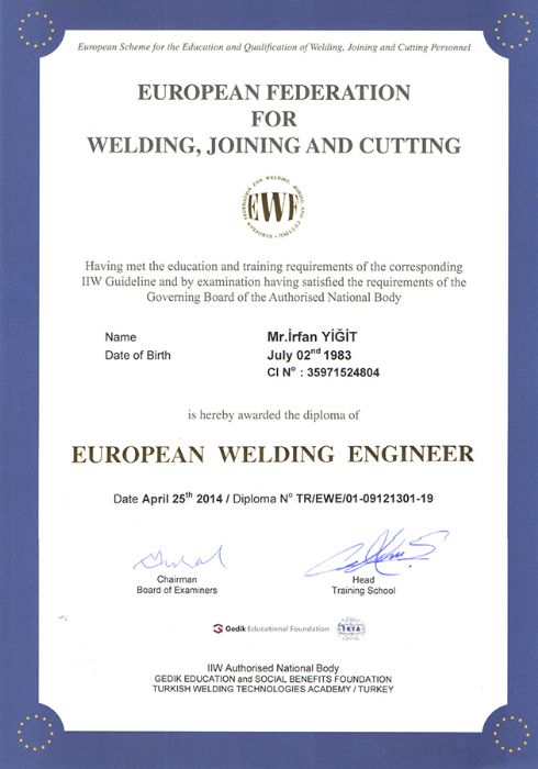 EUROPAN WELDING ENGINEER